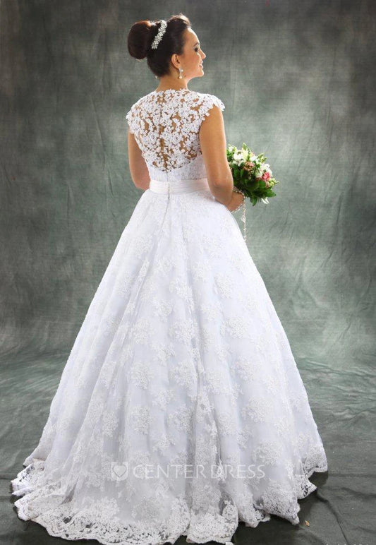 New Princess Wedding Dress Scoop Appliqued Detachable Train Wedding Gown Sleeveless Boho Free Shipping Bride Dress