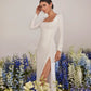 Youthful Sheath-Style Wedding Dress Vestido De Novia Bridal Gown Princess Sleeveless Mermaid Satin Court Train Bow