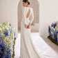 Youthful Sheath-Style Wedding Dress Vestido De Novia Bridal Gown Princess Sleeveless Mermaid Satin Court Train Bow