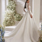 Scalloped Rebrodé Lace Wedding Dress Vestido De Novia Bridal Gown Princess Mermaid Satin Court Train Bow