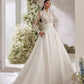 Scalloped Rebrodé Lace Wedding Dress Vestido De Novia Bridal Gown Princess Mermaid Satin Court Train Bow