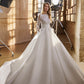 Classic Long-Ball Gown Style with Lace Vestido De Novia Modern Satin Princess Gown Bow Court Train Dress Mermaid Wedding Dress