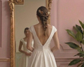 Luxury A-Line Wedding Dress Silk Structured Classic Gown