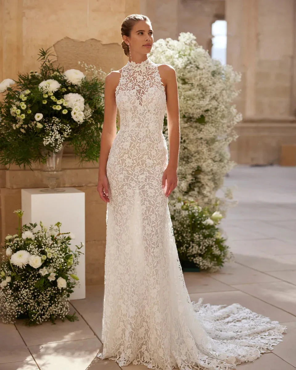 Open Back and Slim Silhouette Wedding Dress Vestido De Novia Modern Princess Bridal Gown Bow Satin Court Train Mermaid Satin Satin