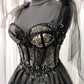 Gothic Black Wedding Dresses Sexy Ball Gown Prom Dresses Glitter Sweetheart Party Dresses فساتين السهرة Vestidos De Fiesta