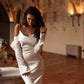 White Mermaid Wedding Dresses Formal Long Sleeve Evening Dress Boho Beach Off The Shoulder Customize To Measures Elegant