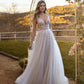 A Lightweight A-Line Gown in Soft Tulle and Sparkling Sequins Wedding Dress Bow Satin Bridal Gown Court Train Modern Princess Mermaid Satin Vestido De Novia