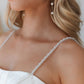 White Spaghetti Straps Simple Bridal Gown Vestido De Novia Train Dress Wedding Dress Satin  Bow Court