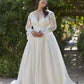 Vintage Plus Size Lace Wedding Dress V-Neck Satin A-Line vestidos novias boda Bride Gowns Applique Custom Made