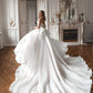 Light Ivory Wedding Dress Court Train Simple Bow Satin Vestido De Novia Mermaid  Skirt PrincessDress Bridal Gown