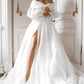 Light Ivory Wedding Dress Court Train Simple Bow Satin Vestido De Novia Mermaid  Skirt PrincessDress Bridal Gown