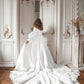 Light Ivory Wedding Dress Court Train Simple Bow Satin Vestido De Novia Mermaid  Skirt PrincessDress Bridal Gown