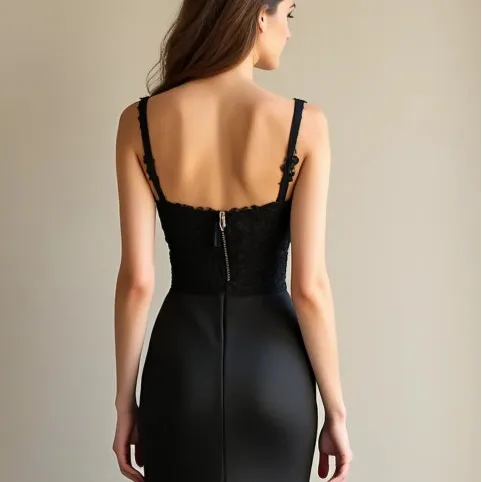 Black Wedding Dress | Stunning Midnight Bridal Gown for Modern Alternative Brides New Satin Sleeveless Sleevless