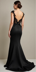 Black Wedding Dress | Elegant Gothic Bridal Gown for a Timeless Dark Aesthetic New Satin Sleeveless Sleevless