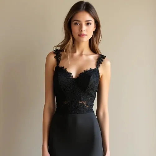 Black Wedding Dress | Stunning Midnight Bridal Gown for Modern Alternative Brides New Satin Sleeveless Sleevless