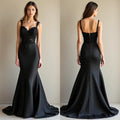 Black Wedding Dress | Stunning Midnight Bridal Gown for Modern Alternative Brides New Satin Sleeveless Sleevless