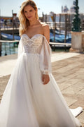 Sexy Sweetheart Collar Off The Shoulder Back Lace Up Organza A Line Wedding Dress For Women Bridal Gowns Satin