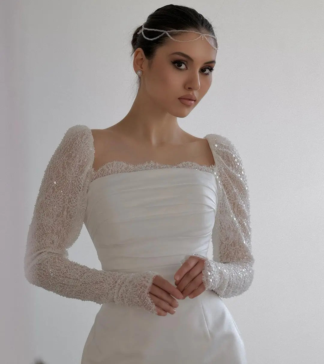 Gaun pengantin bohemian bohemian lace lengan panjang kekasih harga formal pengantin gaun pengantin gaun malam