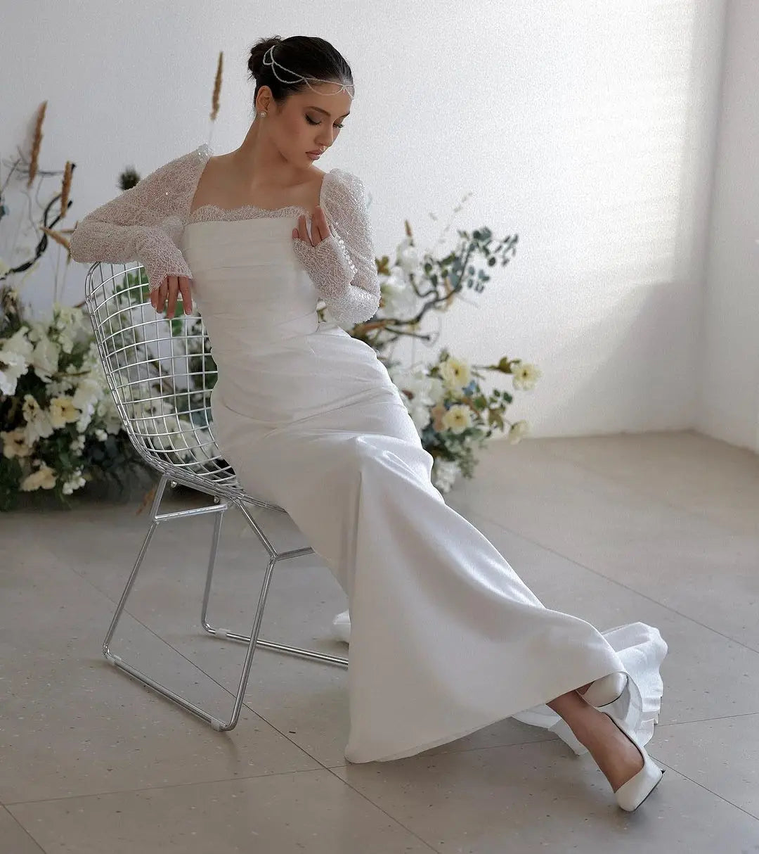 Robe de mariée bohème en dentelle, manches longues, chérie, prix formel, robe de mariée, robe de soirée