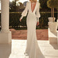 Lovedress Sexy Deep V-Neck Mermaid Wedding Dress Long Lantern Lengan Lantang Modern Nrode Gown Spandex Spandex Backless Robe de Mariée