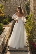 Detachable Puff Sleeve Wedding Dress Shiny Sweetheart Backless Floor Length Bridal Gown For Women Court Train Satin