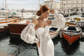 Mermaid Modern Wedding Dresses Sweetheart Lace Bride Robe Three Quarter Puff Sleeves Bridal Gowns Off Shoulder Vestidos De Novia Satin