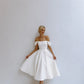 Off-the-Shoulder A-Line Short Wedding Dress with Zipper Back Vestido De Novia Mermaid Court Train White Satin Sleeves Bridal Gowns Princess Modern