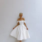 Off-the-Shoulder A-Line Short Wedding Dress with Zipper Back Vestido De Novia Mermaid Court Train White Satin Sleeves Bridal Gowns Princess Modern