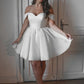 Modern Short Bridal Gown Satin Mermaid Princess Dress Vestido De Novia Bow Simple Court Train Wedding Dress