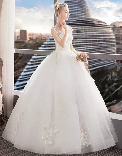 Elegant New Hot Selling Ball Gown Lace Up Back Formal Bride Dresses Wedding Dress