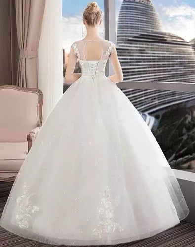 Elegant New Hot Selling Ball Gown Lace Up Back Formal Bride Dresses Wedding Dress