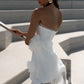 Vestido De Novia Mermaid Princess Short Wedding Dress with a Decorative Skirt with 3D Flowers Court Train Bridal Gowns