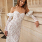 Lace Mermaid Wedding Dresses Sweetheart Long Brides Dress for Women Detachable Sleeves Bridals Gowns vestidos de novia