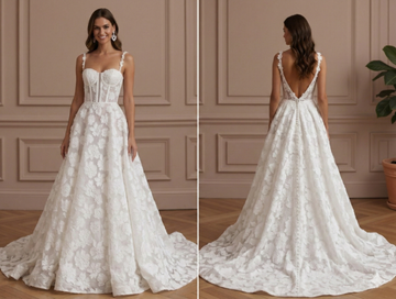 Traditional Mermaid Wedding Dress Buttons Back Short Corset Gown