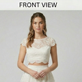 Two Piece Wedding Dress Crop Top Short Lace Skirt Bohemian