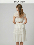 Two Piece Wedding Dress Crop Top Short Lace Skirt Bohemian