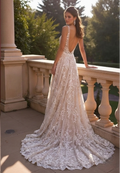 A-Line Lace & Tulle Wedding Dress with V-Neckline & Open Back embroidery mesh New Satin Short Wedding Dress silk
