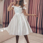 Short Wedding Dress Simple With Bow Back Elegant V-Neck Tank Sleeveless Bridal Gown Robe De Mariee Charming Beach Civil