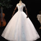 Off The Shoulder Wedding Dress Elegant Boat Neck Bridal Dress Lace Up Ball Gown Princess Luxury Vestido De Noiva Customize