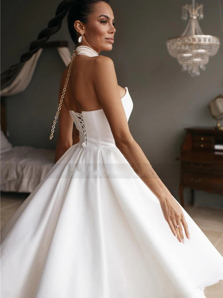 Gaun pengantin sederhana pendek curto putih plus saiz pakaian perkahwinan gaun pengantin lutut panjang gaun pengantin puteri vestidos