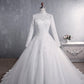 Muslim Wedding Dress Elegant High Neck With Train Princess Bride Dress Luxury Lace Embroidery Wedding Gown Vestido De Noiva