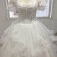 Boat Neck Wedding Dress Luxury Lace Embroidery Bridal Ball Gown Classic Off The Shoulder Wedding Gown Customize Plus Size