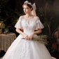 Wedding Dress New Vestido De Noiva Classic O-neck 1m Long Train Ball Gown Batwing Sleeve Princess Robe De Mariee Customize