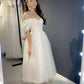 Short Wedding Dress Off Shoulder Ankle Length Point Tulle Bridal Gown Gorgeous Brides Tulle Robe De Mariee Graceful