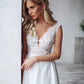 Elegant Lace Wedding Dresses Backless High Quality Satin Princess Bridal Gowns V-neck A-line Bride Dress with Trail