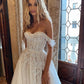 Sevintage Boho Suknie ślubne Kryształowe koraliki z koronkowych aplikacji A-line suknia ślubna