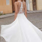 Gaun Perkahwinan Chiffon Sexy Celah Tinggi A Line 3d Floral Lace Applique Backless Bridal Dress Wedding Gown Plus Size