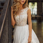 Geliebt Boho Hochzeitskleid für Frauen Elfenbein Spitzen Applikationen sexy ärmellose Strandbrautkleid Hochzeitskleider Plus Size