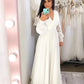 Long V-Neck Wedding Dress Chiffon Simple Puff Floor Length Simple Elegant For Women Charming Robe De Mariee vestido