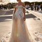 Abiti da sposa in pizzo fuori da spalla Sweetheart Beach Boho Bridal Gowns Sweep Train Princess Wedding Dress
